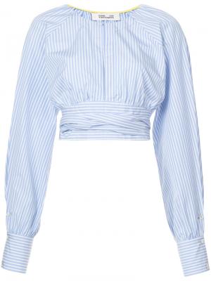 Укороченная приталенная блузка Dvf Diane Von Furstenberg. Цвет: синий