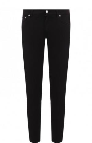 Хлопковые зауженные брюки прямого кроя Dolce & Gabbana. Цвет: черный
