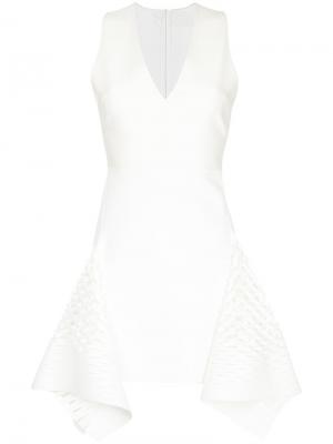 Платье-мини Bias с перфорированными деталями Dion Lee. Цвет: белый