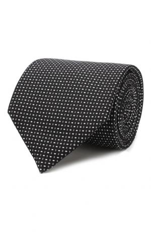 Шелковый галстук с узором Van Laack. Цвет: черный