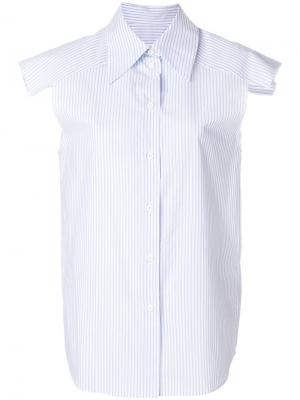 Рубашка без рукавов в тонкую полоску Mm6 Maison Margiela. Цвет: синий