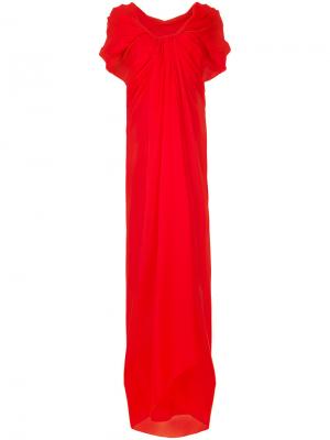 Длинное платье с драпировкой Paule Ka. Цвет: красный