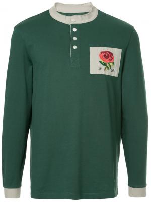 Рубашка-поло с длинными рукавами логотипом Kent & Curwen. Цвет: зелёный