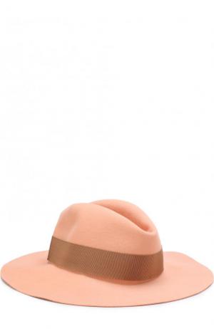 Фетровая шляпа с лентой Inverni. Цвет: розовый