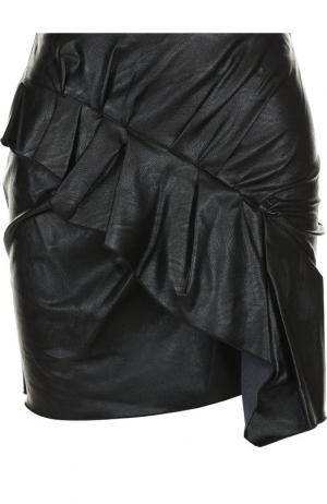 Однотонная мини-юбка с оборкой на молнии Isabel Marant Etoile. Цвет: черный