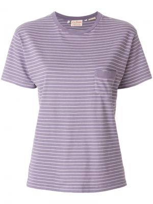 Приталенная полосатая футболка  Levis Levi's. Цвет: розовый и фиолетовый