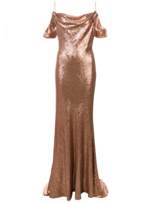 Длинное расклешенное платье Rachel Zoe. Цвет: коричневый