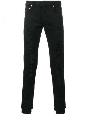 Рваные джинсы узкого кроя Dior Homme. Цвет: чёрный