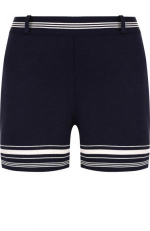 Шелковые мини-шорты с контрастной отделкой Ralph Lauren. Цвет: темно-синий