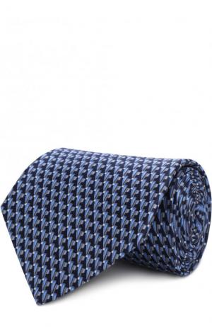 Комплект из шелкового галстука и платка Lanvin. Цвет: темно-синий
