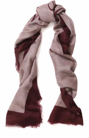 Кашемировый шарф с принтом и необработанным краем Burberry. Цвет: светло-розовый