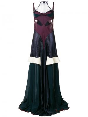 Длинное платье  с вырезными деталями Esteban Cortazar. Цвет: синий
