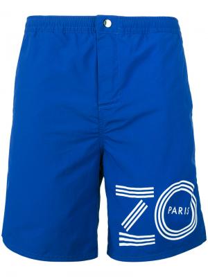 Пляжные шорты с логотипом Kenzo. Цвет: синий