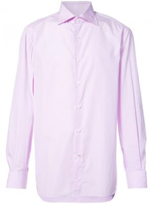 Рубашка с длинными рукавами Isaia. Цвет: розовый и фиолетовый