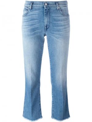 Укороченные джинсы с необработанными краями 7 For All Mankind. Цвет: синий