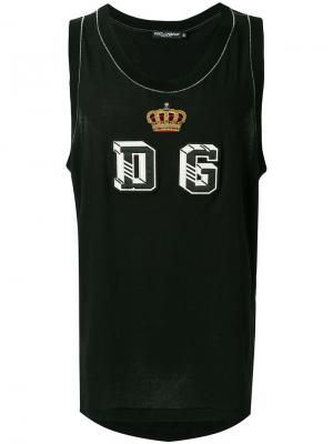 Топ с аппликацией логотипа Dolce & Gabbana. Цвет: чёрный