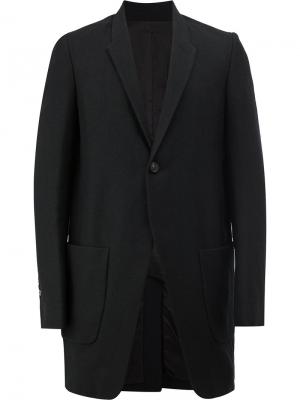 Однобортное пальто Rick Owens. Цвет: чёрный