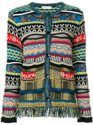 Трикотажный пиджак лоскутного кроя Etro. Цвет: многоцветный