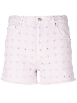 Джинсовые шорты с цветочной отделкой Isabel Marant Étoile. Цвет: розовый и фиолетовый