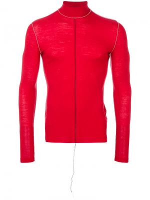 Приталенный свитер с эффектом изнанки Maison Margiela. Цвет: красный