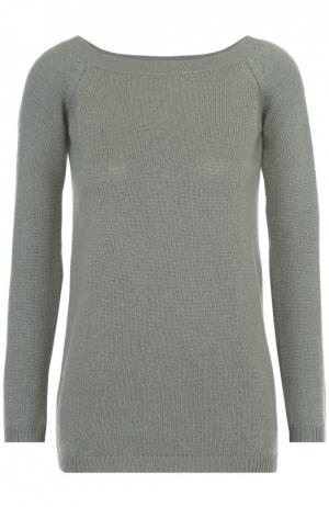 Кашемировый пуловер прямого кроя с вырезом-лодочка Valentino. Цвет: оливковый