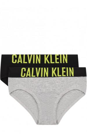 Комплект из двух хлопковых брифов с широкой резинкой Calvin Klein Underwear. Цвет: серый