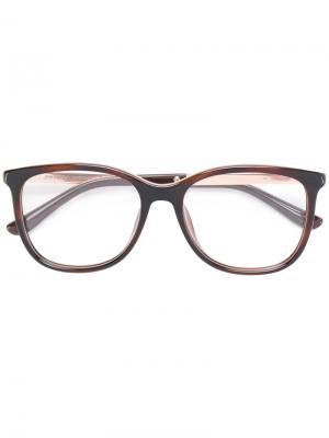 Очки в квадратной оправе Jimmy Choo Eyewear. Цвет: коричневый