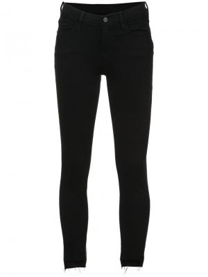 Укороченные облегающие джинсы Jeanne Frame Denim. Цвет: чёрный