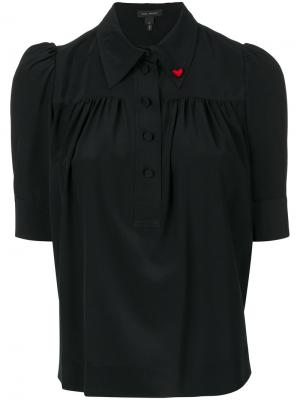 Блузка с брошью в форме сердца Marc Jacobs. Цвет: чёрный