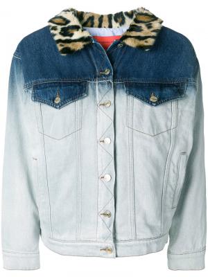 Джинсовая куртка с эффектом обесцвечивания Hilfiger Collection. Цвет: синий