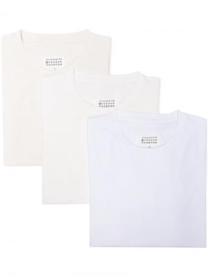 Комплект из трех футболок Maison Margiela. Цвет: белый