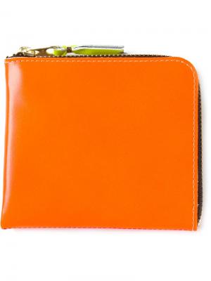 Двухцветный кошелёк на молнии Comme Des Garçons Wallet. Цвет: жёлтый и оранжевый