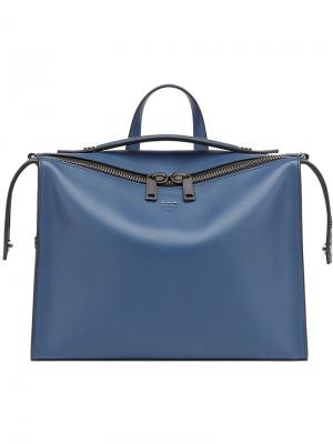 Rectangular zipped messenger bag Fendi. Цвет: синий