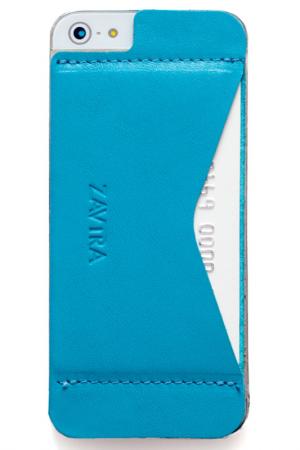 Кошелек-накладка iPhone 5/5s ZAVTRA. Цвет: голубой