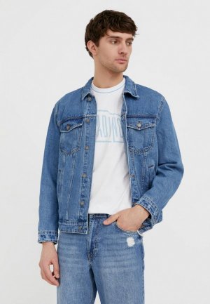 Куртка джинсовая Finn Flare. Цвет: голубой