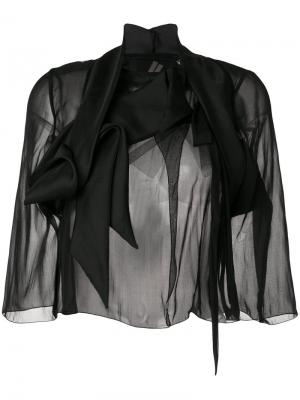 Пиджак комбинированного кроя Wishbone Rick Owens. Цвет: чёрный