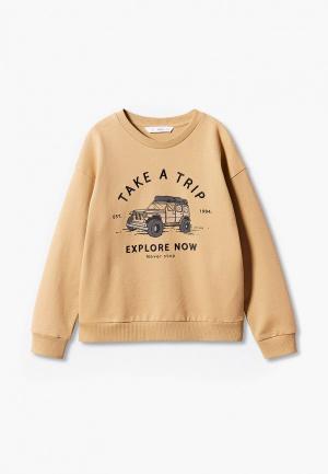 Свитшот Mango Kids. Цвет: бежевый