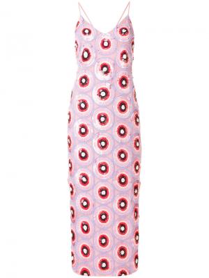 Платье-комбинация с пайетками House Of Holland. Цвет: розовый и фиолетовый