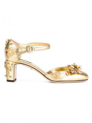 Туфли-лодочки Mary Jane Dolce & Gabbana. Цвет: металлический