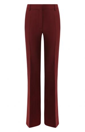 Расклешенные брюки из смеси шерсти и шелка Valentino. Цвет: бордовый