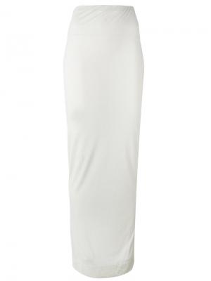 Длинная асимметричная юбка из джерси Rick Owens Lilies. Цвет: серый