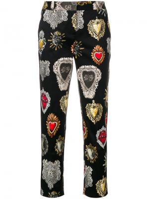 Укороченные брюки Sacred Heart с принтом Dolce & Gabbana. Цвет: чёрный