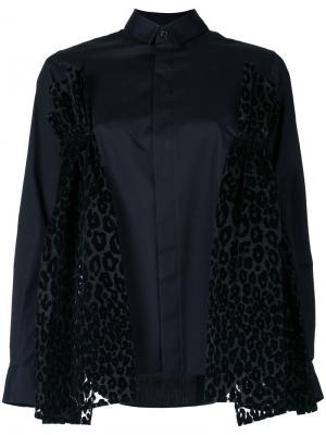 Рубашка с драпировкой и аппликацией Comme Des Garçons Noir Kei Ninomiya. Цвет: чёрный