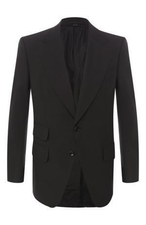Однобортный пиджак из смеси шерсти и шелка Tom Ford. Цвет: черный