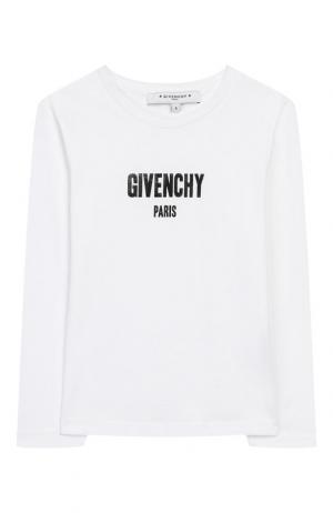 Хлопковый лонгслив Givenchy. Цвет: белый
