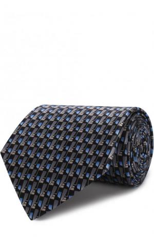Шелковый галстук с принтом Lanvin. Цвет: черный