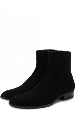 Кожаные ботинки на молнии Saint Laurent. Цвет: черный
