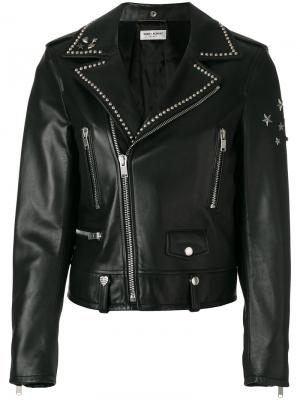Куртка с заклепками на воротнике Saint Laurent. Цвет: чёрный