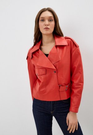 Куртка кожаная Giorgio Di Mare. Цвет: красный