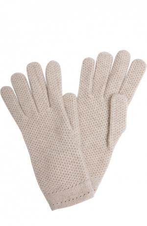 Вязаные перчатки из кашемира Inverni. Цвет: светло-бежевый